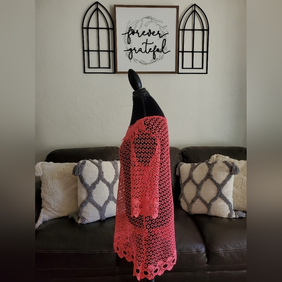 Simply Irresistible Hot Pink Crochet Swim-Beach-Pool Cover Up Size L Classic - Picture 7 of 13